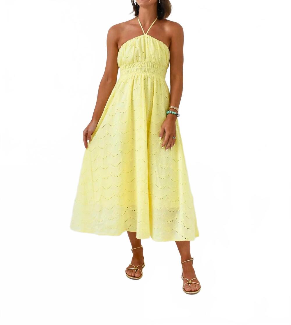 NEW ENTRO squeeze the day midi dress in lemon